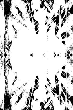 Grunge siyah beyaz desen. Monokrom parçacıkları soyut doku. Çatlakların, sürtünmelerin, çiplerin, lekelerin, mürekkep lekelerinin, çizgilerin geçmişi. Koyu tasarım arka plan yüzeyi.