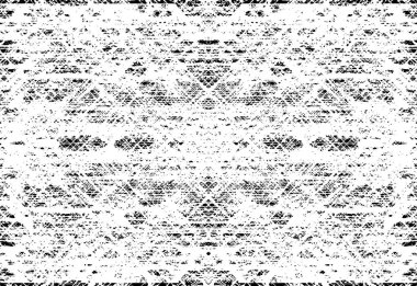 Grunge siyah beyaz desen. Monokrom parçacıkları soyut doku. Çatlakların, sürtünmelerin, çiplerin, lekelerin, mürekkep lekelerinin, çizgilerin geçmişi. Koyu tasarım arka plan yüzeyi.
