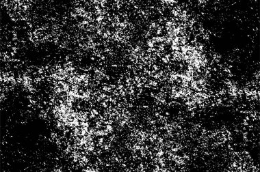 Grunge siyah beyaz desen. Monokrom parçacıkları soyut doku. Çatlakların, sürtünmelerin, çiplerin, lekelerin, mürekkep lekelerinin, çizgilerin geçmişi. Koyu tasarım arka plan yüzeyi.