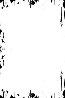 Grunge siyah beyaz desen. Monokrom parçacıkları soyut doku. Çatlakların, sürtünmelerin, çiplerin, lekelerin, mürekkep lekelerinin, çizgilerin geçmişi. Koyu tasarım arka plan yüzeyi.