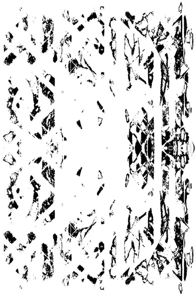 Grunge Black White Pattern Monochrome Particles Abstract Texture Background Cracks — Stock Vector