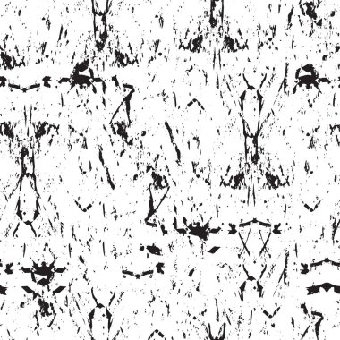 Grunge üst üste biniyor. Soyut siyah-beyaz vektör arkaplanı. Çatlak, leke ve noktalarda kirli desenli tek renkli klasik yüzey. Karanlık korku tarzında eski bir duvar.