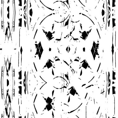 Grunge üst üste biniyor. Soyut siyah-beyaz vektör arkaplanı. Çatlak, leke ve noktalarda kirli desenli tek renkli klasik yüzey. Karanlık korku tarzında eski bir duvar.
