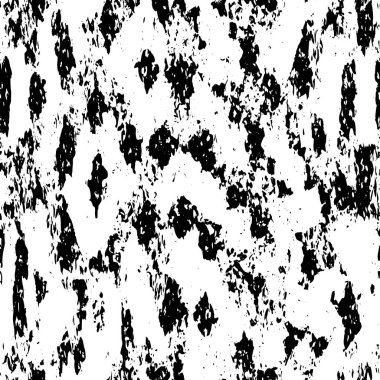 Grunge üst üste biniyor. Soyut siyah-beyaz vektör arkaplanı. Çatlak, leke ve noktalarda kirli desenli tek renkli klasik yüzey. Karanlık korku tarzında eski bir duvar.