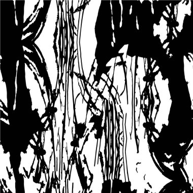 Grunge üst üste biniyor. Soyut siyah-beyaz vektör arkaplanı. Çatlak, leke ve noktalarda kirli desenli tek renkli klasik yüzey. Karanlık korku tarzında eski bir duvar.