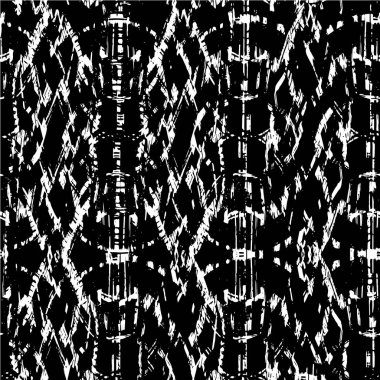 Grunge üst üste biniyor. Soyut siyah-beyaz vektör arkaplanı. Çatlak, leke ve noktalarda kirli desenli tek renkli klasik yüzey. Karanlık korku tarzında eski bir duvar.