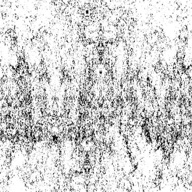 Grunge üst üste biniyor. Soyut siyah-beyaz vektör arkaplanı. Çatlak, leke ve noktalarda kirli desenli tek renkli klasik yüzey. Karanlık korku tarzında eski bir duvar.