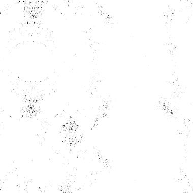 Grunge üst üste biniyor. Soyut siyah-beyaz vektör arkaplanı. Çatlak, leke ve noktalarda kirli desenli tek renkli klasik yüzey. Karanlık korku tarzında eski bir duvar.