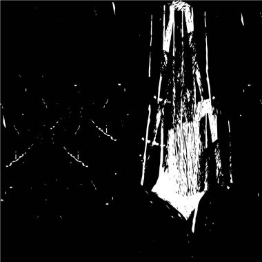 Grunge üst üste biniyor. Soyut siyah-beyaz vektör arkaplanı. Çatlak, leke ve noktalarda kirli desenli tek renkli klasik yüzey. Karanlık korku tarzında eski bir duvar.