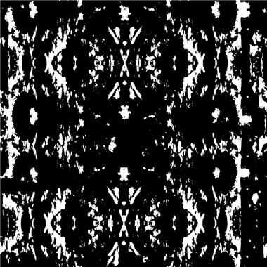 Grunge üst üste biniyor. Soyut siyah-beyaz vektör arkaplanı. Çatlak, leke ve noktalarda kirli desenli tek renkli klasik yüzey. Karanlık korku tarzında eski bir duvar.