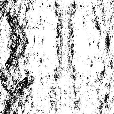 Grunge üst üste biniyor. Soyut siyah-beyaz vektör arkaplanı. Çatlak, leke ve noktalarda kirli desenli tek renkli klasik yüzey. Karanlık korku tarzında eski bir duvar.