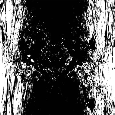 Grunge üst üste biniyor. Soyut siyah-beyaz vektör arkaplanı. Çatlak, leke ve noktalarda kirli desenli tek renkli klasik yüzey. Karanlık korku tarzında eski bir duvar.