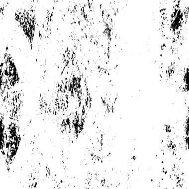 Grunge üst üste biniyor. Soyut siyah-beyaz vektör arkaplanı. Çatlak, leke ve noktalarda kirli desenli tek renkli klasik yüzey. Karanlık korku tarzında eski bir duvar.