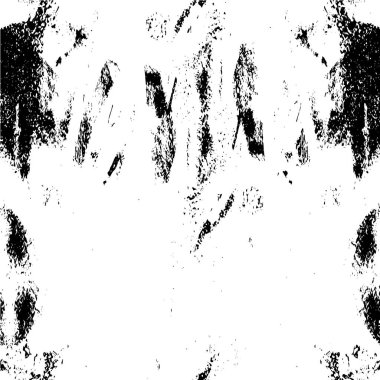 Grunge üst üste biniyor. Soyut siyah-beyaz vektör arkaplanı. Çatlak, leke ve noktalarda kirli desenli tek renkli klasik yüzey. Karanlık korku tarzında eski bir duvar.