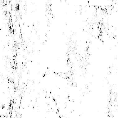 Grunge üst üste biniyor. Soyut siyah-beyaz vektör arkaplanı. Çatlak, leke ve noktalarda kirli desenli tek renkli klasik yüzey. Karanlık korku tarzında eski bir duvar.