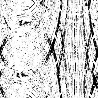 Grunge üst üste biniyor. Soyut siyah-beyaz vektör arkaplanı. Çatlak, leke ve noktalarda kirli desenli tek renkli klasik yüzey. Karanlık korku tarzında eski bir duvar.