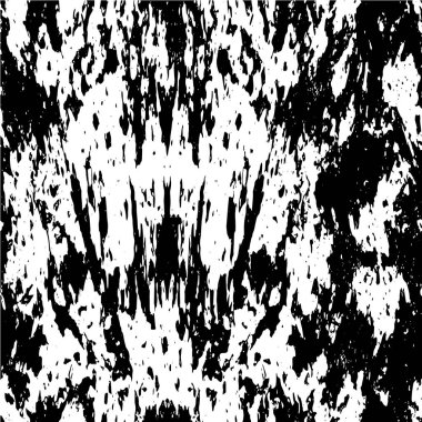 Grunge üst üste biniyor. Soyut siyah-beyaz vektör arkaplanı. Çatlak, leke ve noktalarda kirli desenli tek renkli klasik yüzey. Karanlık korku tarzında eski bir duvar.