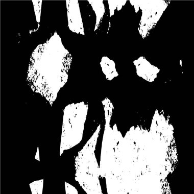 Grunge üst üste biniyor. Soyut siyah-beyaz vektör arkaplanı. Çatlak, leke ve noktalarda kirli desenli tek renkli klasik yüzey. Karanlık korku tarzında eski bir duvar.