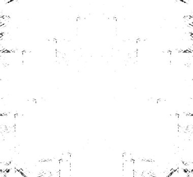 Grunge üst üste biniyor. Soyut siyah-beyaz vektör arkaplanı. Çatlak, leke ve noktalarda kirli desenli tek renkli klasik yüzey. Karanlık korku tarzında eski bir duvar.