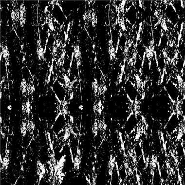 Grunge üst üste biniyor. Soyut siyah-beyaz vektör arkaplanı. Çatlak, leke ve noktalarda kirli desenli tek renkli klasik yüzey. Karanlık korku tarzında eski bir duvar.