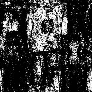 Grunge üst üste biniyor. Soyut siyah-beyaz vektör arkaplanı. Çatlak, leke ve noktalarda kirli desenli tek renkli klasik yüzey. Karanlık korku tarzında eski bir duvar.