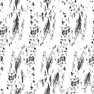 Grunge üst üste biniyor. Soyut siyah-beyaz vektör arkaplanı. Çatlak, leke ve noktalarda kirli desenli tek renkli klasik yüzey. Karanlık korku tarzında eski bir duvar.