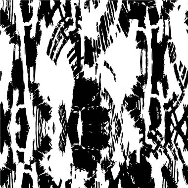 Grunge üst üste biniyor. Soyut siyah-beyaz vektör arkaplanı. Çatlak, leke ve noktalarda kirli desenli tek renkli klasik yüzey. Karanlık korku tarzında eski bir duvar.