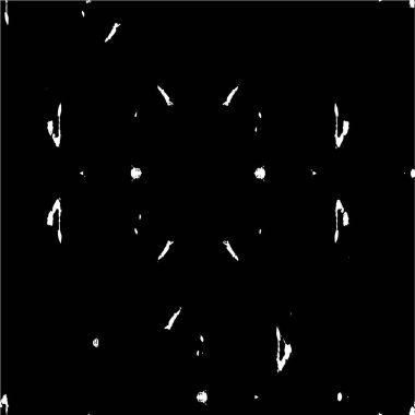 Grunge üst üste biniyor. Soyut siyah-beyaz vektör arkaplanı. Çatlak, leke ve noktalarda kirli desenli tek renkli klasik yüzey. Karanlık korku tarzında eski bir duvar.