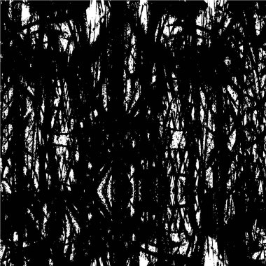 Grunge üst üste biniyor. Soyut siyah-beyaz vektör arkaplanı. Çatlak, leke ve noktalarda kirli desenli tek renkli klasik yüzey. Karanlık korku tarzında eski bir duvar.