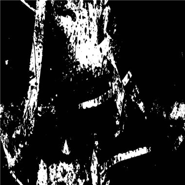 Grunge üst üste biniyor. Soyut siyah-beyaz vektör arkaplanı. Çatlak, leke ve noktalarda kirli desenli tek renkli klasik yüzey. Karanlık korku tarzında eski bir duvar.