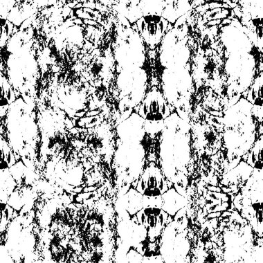 Grunge üst üste biniyor. Soyut siyah-beyaz vektör arkaplanı. Çatlak, leke ve noktalarda kirli desenli tek renkli klasik yüzey. Karanlık korku tarzında eski bir duvar.