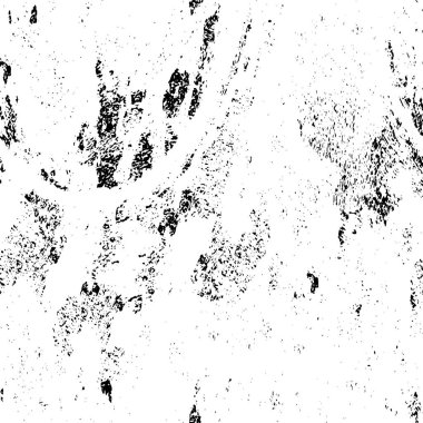 Grunge üst üste biniyor. Soyut siyah-beyaz vektör arkaplanı. Çatlak, leke ve noktalarda kirli desenli tek renkli klasik yüzey. Karanlık korku tarzında eski bir duvar.