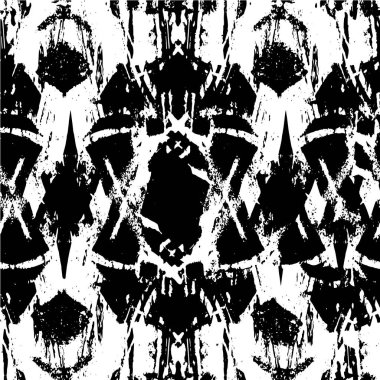 Grunge üst üste biniyor. Soyut siyah-beyaz vektör arkaplanı. Çatlak, leke ve noktalarda kirli desenli tek renkli klasik yüzey. Karanlık korku tarzında eski bir duvar.