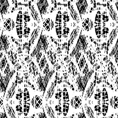 Grunge üst üste biniyor. Soyut siyah-beyaz vektör arkaplanı. Çatlak, leke ve noktalarda kirli desenli tek renkli klasik yüzey. Karanlık korku tarzında eski bir duvar.