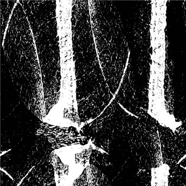 Grunge üst üste biniyor. Soyut siyah-beyaz vektör arkaplanı. Çatlak, leke ve noktalarda kirli desenli tek renkli klasik yüzey. Karanlık korku tarzında eski bir duvar.