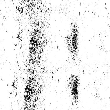 Grunge üst üste biniyor. Soyut siyah-beyaz vektör arkaplanı. Çatlak, leke ve noktalarda kirli desenli tek renkli klasik yüzey. Karanlık korku tarzında eski bir duvar.
