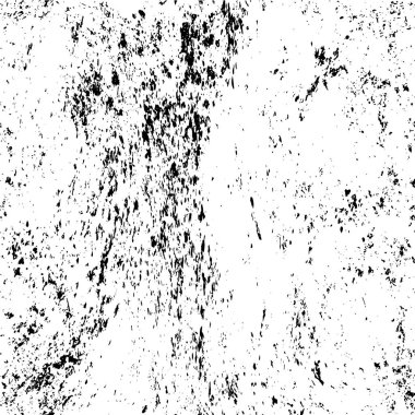 Grunge üst üste biniyor. Soyut siyah-beyaz vektör arkaplanı. Çatlak, leke ve noktalarda kirli desenli tek renkli klasik yüzey. Karanlık korku tarzında eski bir duvar.