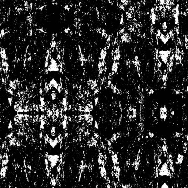 Grunge üst üste biniyor. Soyut siyah-beyaz vektör arkaplanı. Çatlak, leke ve noktalarda kirli desenli tek renkli klasik yüzey. Karanlık korku tarzında eski bir duvar.
