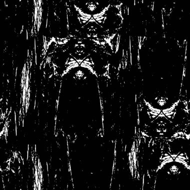 Grunge üst üste biniyor. Soyut siyah-beyaz vektör arkaplanı. Çatlak, leke ve noktalarda kirli desenli tek renkli klasik yüzey. Karanlık korku tarzında eski bir duvar.