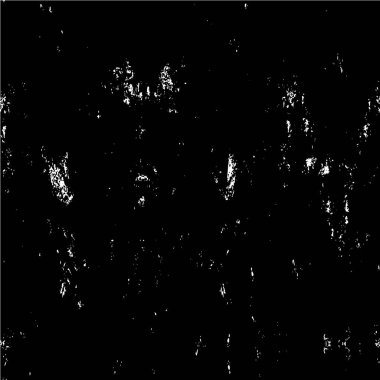Grunge üst üste biniyor. Soyut siyah-beyaz vektör arkaplanı. Çatlak, leke ve noktalarda kirli desenli tek renkli klasik yüzey. Karanlık korku tarzında eski bir duvar.