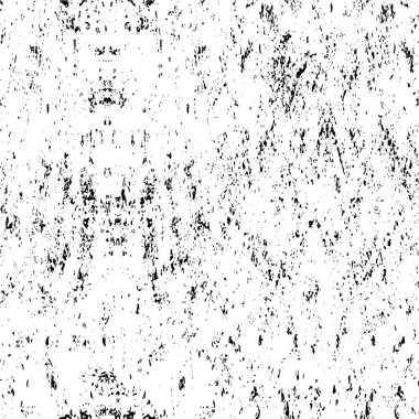 Grunge üst üste biniyor. Soyut siyah-beyaz vektör arkaplanı. Çatlak, leke ve noktalarda kirli desenli tek renkli klasik yüzey. Karanlık korku tarzında eski bir duvar.