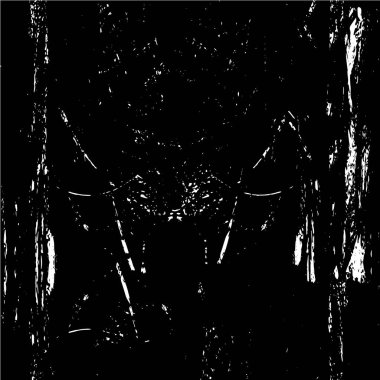 Grunge üst üste biniyor. Soyut siyah-beyaz vektör arkaplanı. Çatlak, leke ve noktalarda kirli desenli tek renkli klasik yüzey. Karanlık korku tarzında eski bir duvar.