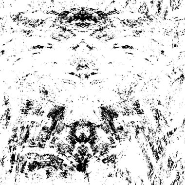 Grunge üst üste biniyor. Soyut siyah-beyaz vektör arkaplanı. Çatlak, leke ve noktalarda kirli desenli tek renkli klasik yüzey. Karanlık korku tarzında eski bir duvar.