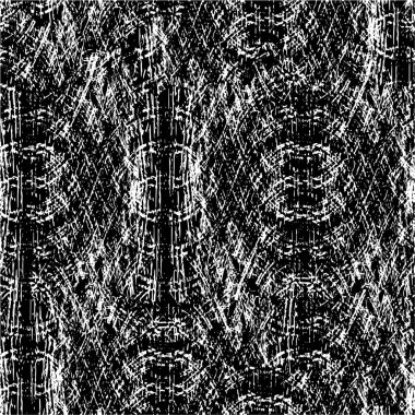 Grunge üst üste biniyor. Soyut siyah-beyaz vektör arkaplanı. Çatlak, leke ve noktalarda kirli desenli tek renkli klasik yüzey. Karanlık korku tarzında eski bir duvar.