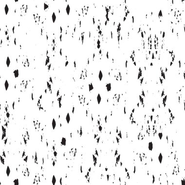 Grunge üst üste biniyor. Soyut siyah-beyaz vektör arkaplanı. Çatlak, leke ve noktalarda kirli desenli tek renkli klasik yüzey. Karanlık korku tarzında eski bir duvar.