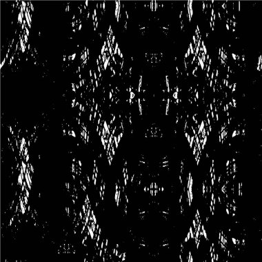 Grunge üst üste biniyor. Soyut siyah-beyaz vektör arkaplanı. Çatlak, leke ve noktalarda kirli desenli tek renkli klasik yüzey. Karanlık korku tarzında eski bir duvar.