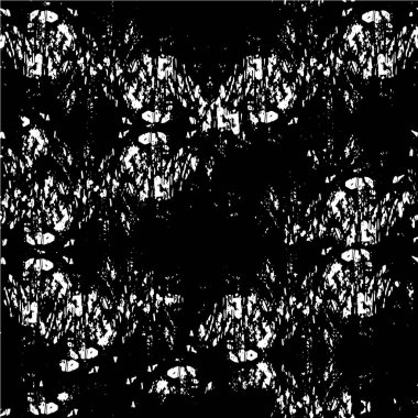 Grunge üst üste biniyor. Soyut siyah-beyaz vektör arkaplanı. Çatlak, leke ve noktalarda kirli desenli tek renkli klasik yüzey. Karanlık korku tarzında eski bir duvar.