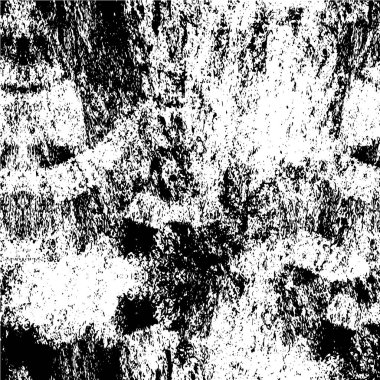 Grunge üst üste biniyor. Soyut siyah-beyaz vektör arkaplanı. Çatlak, leke ve noktalarda kirli desenli tek renkli klasik yüzey. Karanlık korku tarzında eski bir duvar.