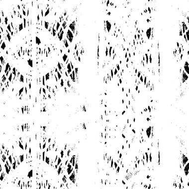 Grunge üst üste biniyor. Soyut siyah-beyaz vektör arkaplanı. Çatlak, leke ve noktalarda kirli desenli tek renkli klasik yüzey. Karanlık korku tarzında eski bir duvar.