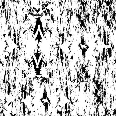 Grunge üst üste biniyor. Soyut siyah-beyaz vektör arkaplanı. Çatlak, leke ve noktalarda kirli desenli tek renkli klasik yüzey. Karanlık korku tarzında eski bir duvar.